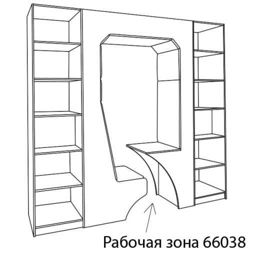 Стеллаж – рабочая зона (со столом и сиденьем) - Мебельный комбинат Фома